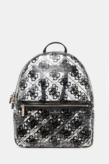 Ruksak Guess TUANA dámsky, priehľadná farba, malý, vzorovaný, HWVL95 25320
