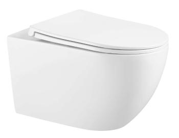Kielle - Gaia Závesné WC s doskou SoftClose, Rimless, biela 30115002