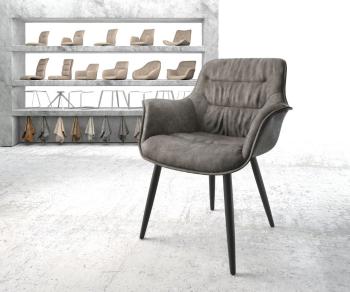 Jedálenská stolička Kaira-Flex antracit vintage kužeľovitá podnož
