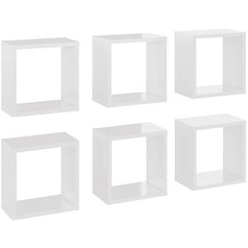 Shumee - Nástenné kocky 6 ks biele s vysokým leskom 26×15×26 cm, 807045