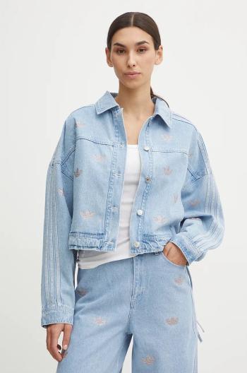 Rifľová bunda adidas Originals Femme Galore Denim Rhinestone Jacket dámska, prechodná, JN3021