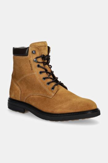 Semišové členkové topánky Tommy Hilfiger HILFIGER OUTDOOR SUEDE BOOT hnedá farba, FM0FM05193