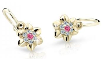 Cutie Jewellery Roztomilé detské náušnice zo žltého zlata C2202-10-X-1 fuchsiová