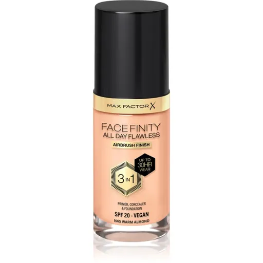 Max Factor Facefinity All Day Flawless dlhotrvajúci make-up SPF 20 odtieň 45 Warm Almond 30 ml