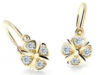 Cutie Jewellery Slušivé detské náušnice zo žltého zlata C2245-10-X-1 biela