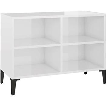 SHUMEE s kovovými nohami biely s vysokým leskom 69,5 × 30 × 50 cm (805938)