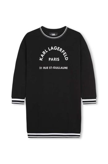 Dievčenské šaty Karl Lagerfeld čierna farba, mini, rovný strih, Z30185