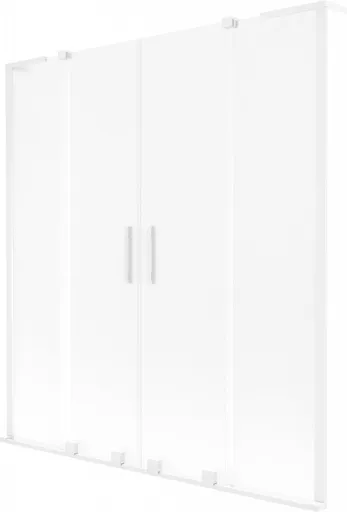 MEXEN/S - Velar L Duo dvojkrídlová posuvná vaňová zástena 160 x 150, dekor, biela 896-160-003-32-20