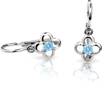 Cutie Jewellery Detské náušnice z bieleho zlata C1944-10-X-2 svetlo modrá