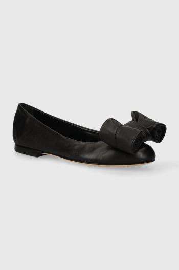 Kožené balerínky AGL Milly Ribbon čierna farba, D544029PCSOFTY0000