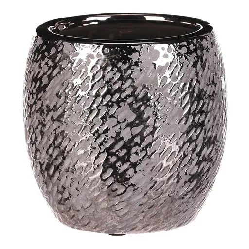 Keramický obal na kvetináč strieborná Silver pr. 14 cm, strieborná
