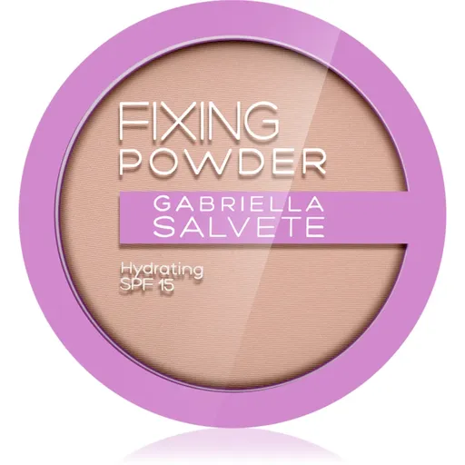 Gabriella Salvete Fixing Powder Hydrating jemný kompaktný púder SPF 15 odtieň 03 Nude Sand 8 g