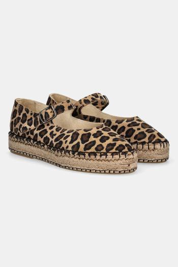 Semišové espadrilky Answear.LAB hnedá farba, na platforme
