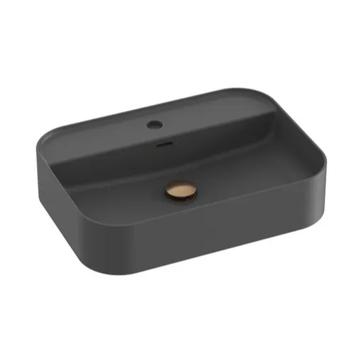 Umývadlo na dosku Ravak Ceramic Slim 55x40 cm antracit otvor pre batériu uprostred XJX03155004