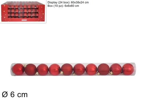 MAKRO - Gule vianočné červené 6cm, balenie 10ks