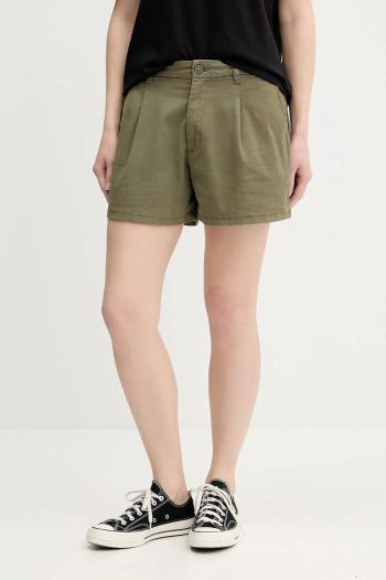 Šortky Guess Jeans zelená farba, jednofarebná, stredne vysoký pás, W5GD1U WGB51