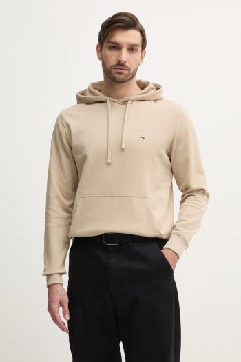 Bavlnená mikina Tommy Hilfiger pánska, čierna farba, s kapucňou, melanžová, MW0MW37235