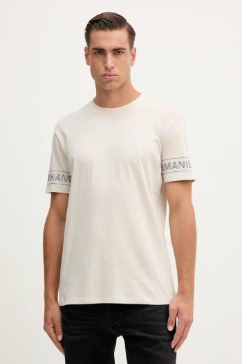 Bavlnené tričko Armani Exchange pánske, béžová farba, s potlačou, XM001437 AF10356