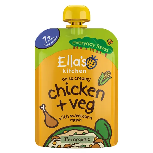 ELLA'S KITCHEN Kuriatko s kukuričnou kašou BIO 130 g