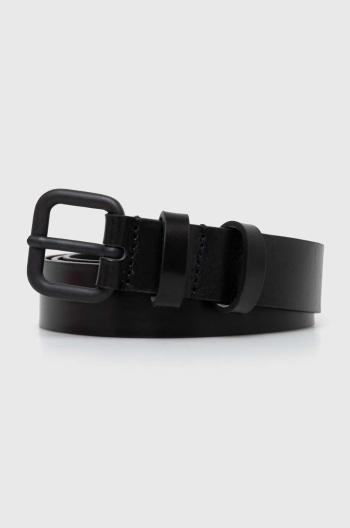 Kožený opasok Diesel B-INLAY BELT dámsky, čierna farba, X09575.PR666