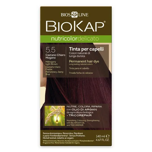 BIOKAP Farba na vlasy 5.50 Hnedá sv. mahagón 140 ml