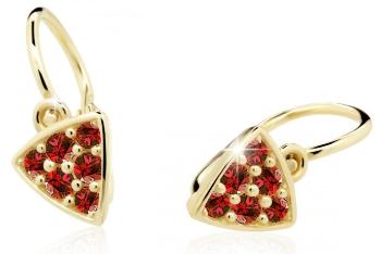 Cutie Jewellery Trblietavé detské náušnice zo žltého zlata C2207-10-X-1 červená