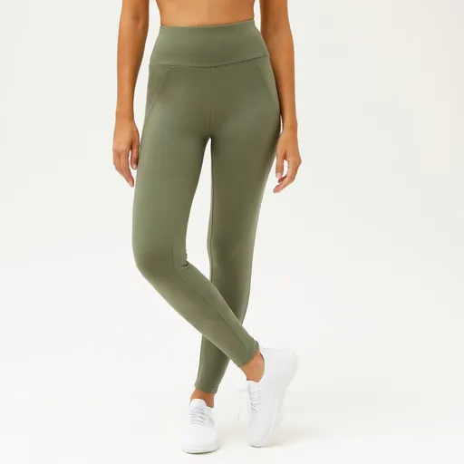 Jednofarebné športové legíny s vysokým pásom