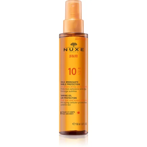 Nuxe Sun Tanning Sun Oil opaľovací olej na tvár a telo SPF 10 150 ml