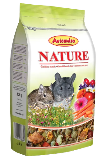 AVICENTRA NATURE krmivo pre činčily a osmáky degu 850g