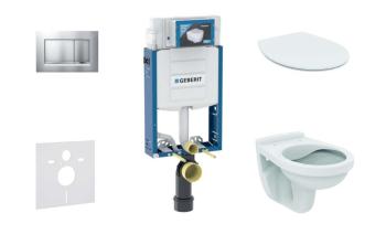 GEBERIT - Kombifix Set predstenovej inštalácie, klozet Alpha s doskou, tlačidlo Sigma30, chróm mat/chróm 110.302.00.5 ND7