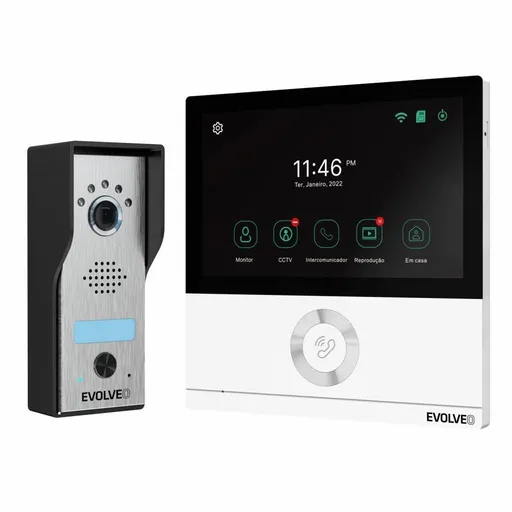 EVOLVEO DoorPhone AHD7, Sada domáceho WiFi videotelefónu s ovládaním brány alebo dverí biely monitor