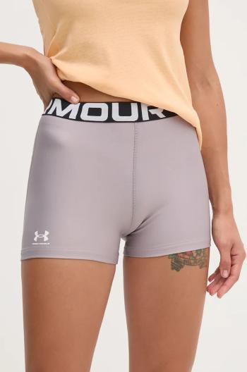 Tréningové šortky Under Armour Authentics šedá farba, s potlačou, stredne vysoký pás