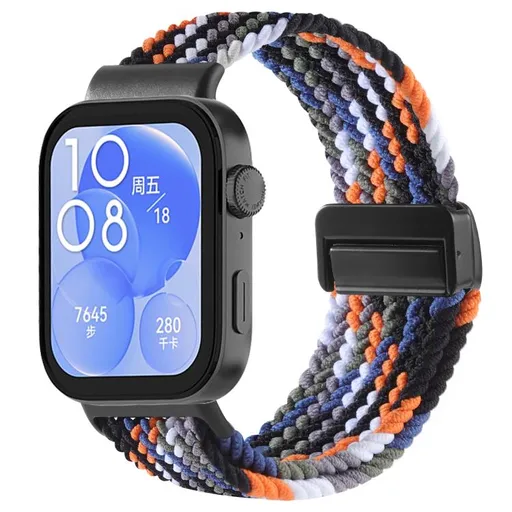 BRAIDED Nylonový remienok pre Huawei Watch Fit 4 / Fit 4 Pro DENIM COLORFUL