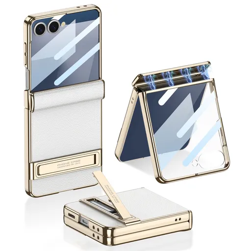 GKK AURA Ochranný kryt so stojanom Samsung Galaxy Z Flip7 5G biely