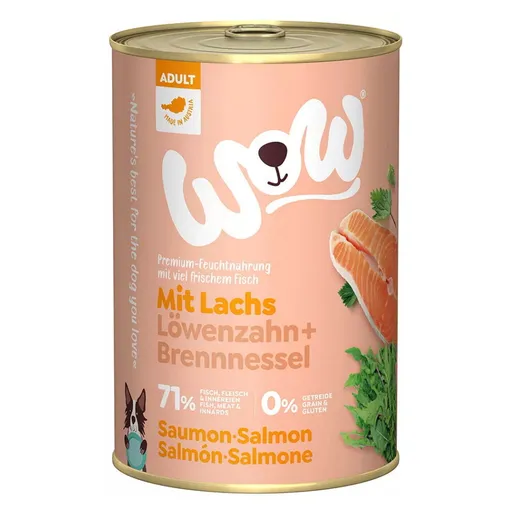 WOW Losos s paradajkami adult konzerva pre psov 400 g
