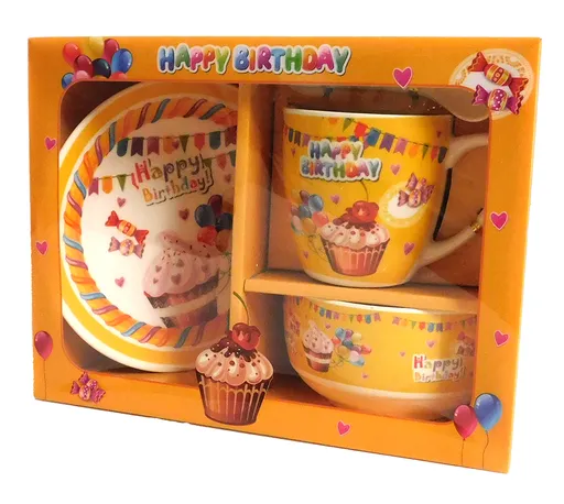 MAKRO - Sada detská 3dielna muffiny Happy Birthday