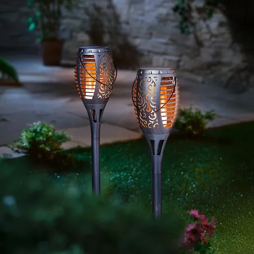 Weltbild LED Pochodeň Flame stříbrná, 2 ks