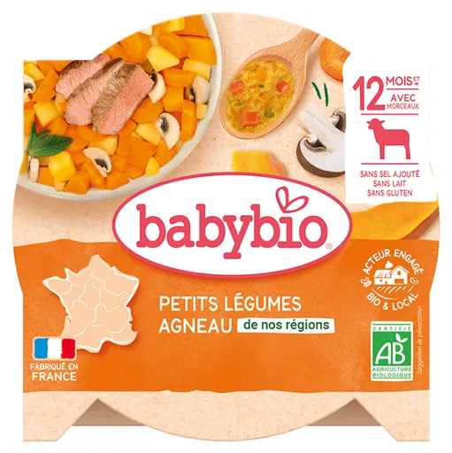 BABYBIO menu dusená zelenina s jahňacím mäsom 230 g