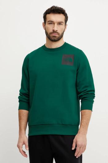Mikina The North Face Fine pánska, zelená farba, s potlačou, NF0A89EV6GI1