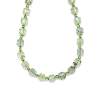 Prehnit fazettált lampion 7x8mm