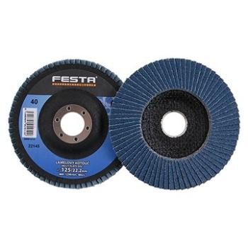 Kotouč lamelový brusný na kov a nerez O 125 x 22,23 mm, zrnitost 40, FESTA (122145)