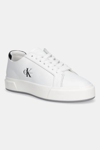 Tenisky Calvin Klein BASKET LACE UP LTH ML biela farba, YW0YW01945
