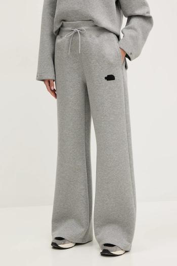 Tepláky The North Face Wide Leg dámske, šedá farba, melanžové, NF0A8C25EC41