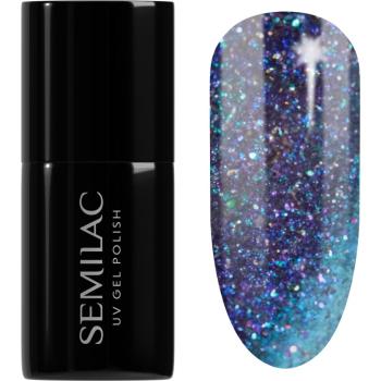 Semilac UV Hybrid Galaxy Flash gélový lak na nechty s použitím UV/LED lampy odtieň 826 Virtual Blue 7 ml