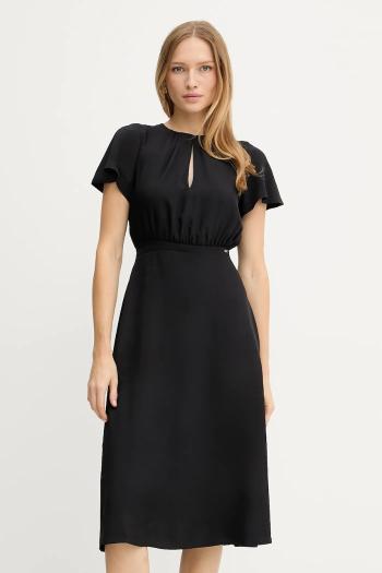 Šaty Armani Exchange čierna farba, midi, áčkový strih, XW001025 AF16122