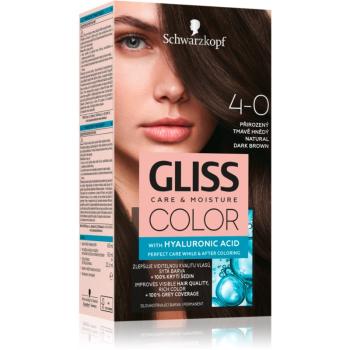 Schwarzkopf Gliss Color permanentná farba na vlasy odtieň 4-0 Natural Dark Brown 1 ks