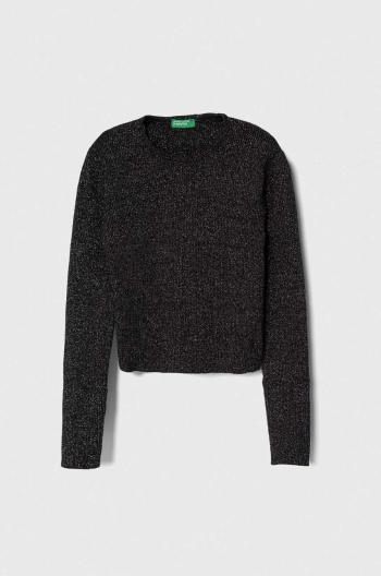 Detský sveter United Colors of Benetton čierna farba, tenký