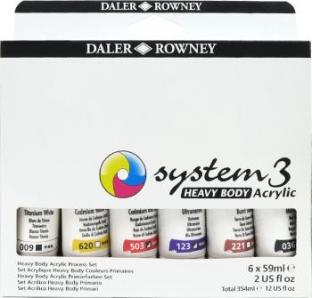 Daler Rowney System3 Sada akrylových farieb Starter Set 6 x 59 ml