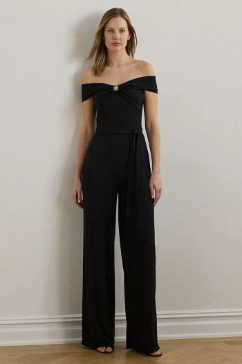 Overal Lauren Ralph Lauren čierna farba, španielsky výstrih, 200971129