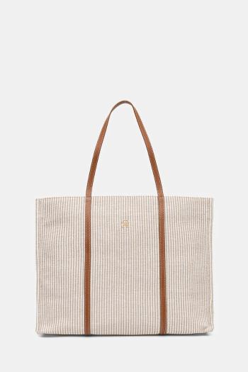 Kabelka Tommy Hilfiger béžová farba, AW0AW17418